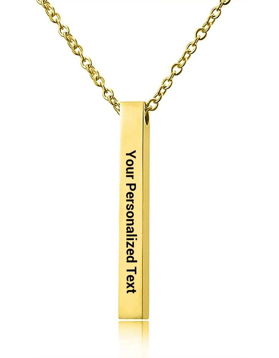 StudsRin™ Personalized 3D Bar Charm Necklace