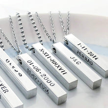 Ladda upp bild till gallerivisning, StudsRin™ Personalized 3D Bar Necklace
