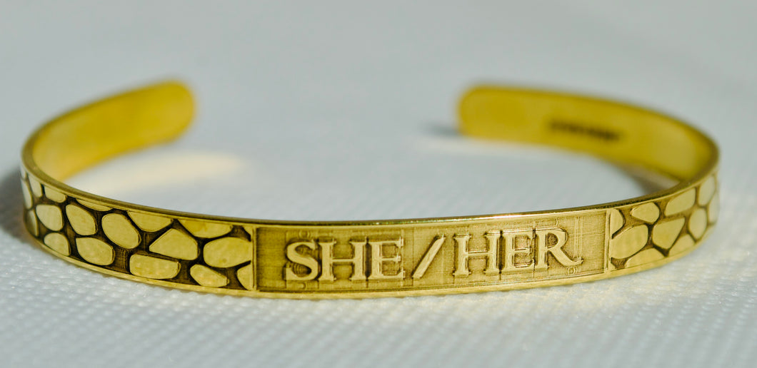 StudsRin™ Pronoun Collection Personalized Cuff Bracelet